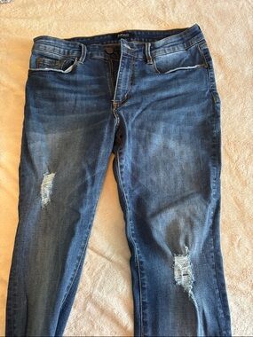 Buffalo David Bitton Women’s Dark Blue Skinny Jeans with Distress